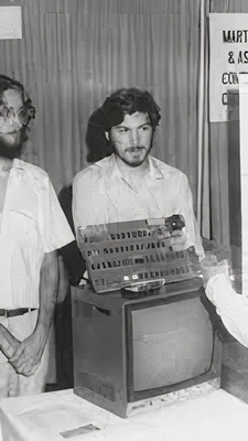 Steve Jobs with first computer